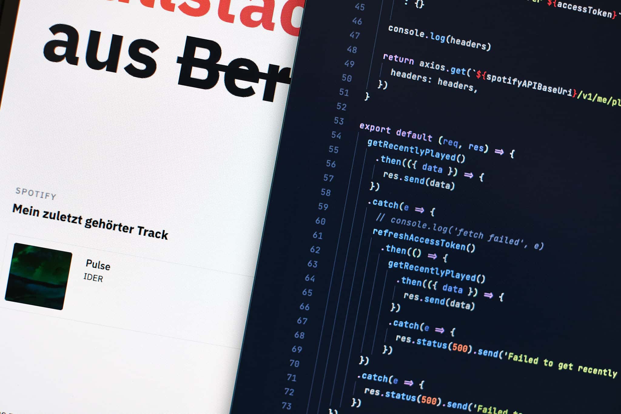 Abgespielte Songs mit der Spotify Web API auslesen